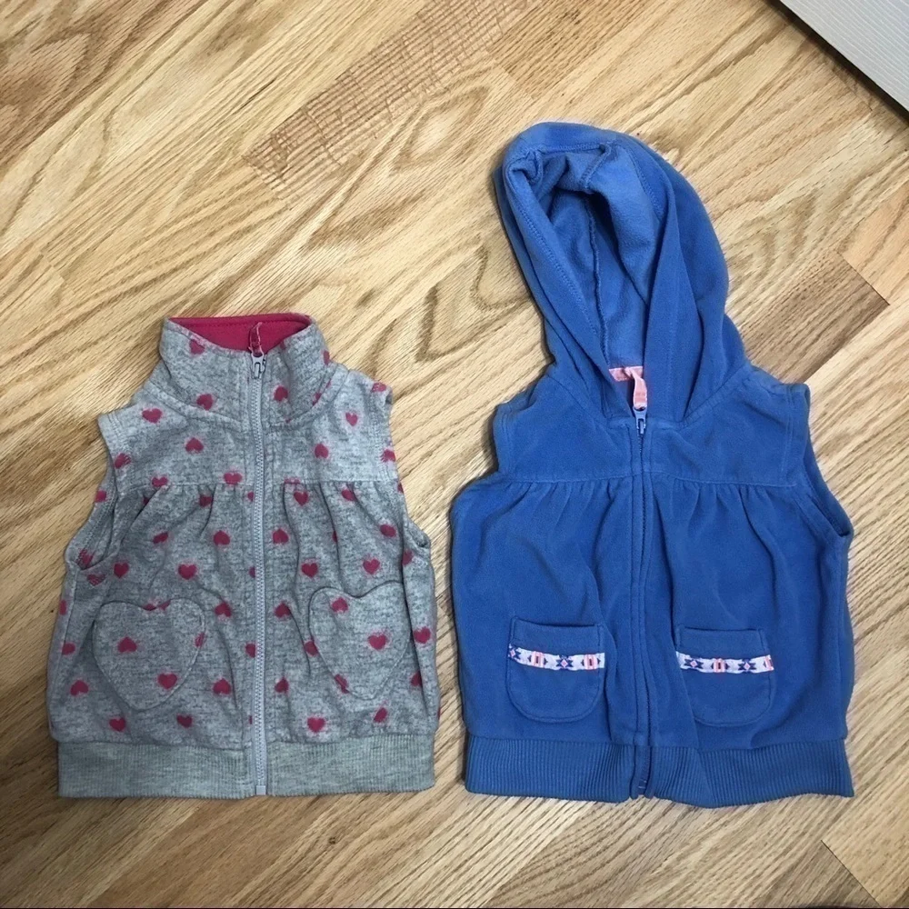 Carter’s Fleece Vests Bundle Blue Aztec Gray 12m